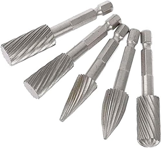 Holzfräser – Profilfräser – 5-teiliges Set 1/4"-sechskantschaft-rotationsfüllfräser, Hss-stahl, Für Die Aluminium- Und Eisenbearbeitung