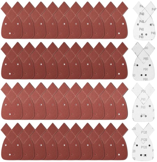 40 Blatt Schleifpapier Für Detailschleifarbeiten, Körnung 40/60/80/120, Schleifblätter Für Winkelschleifer Und Schleifdreieck