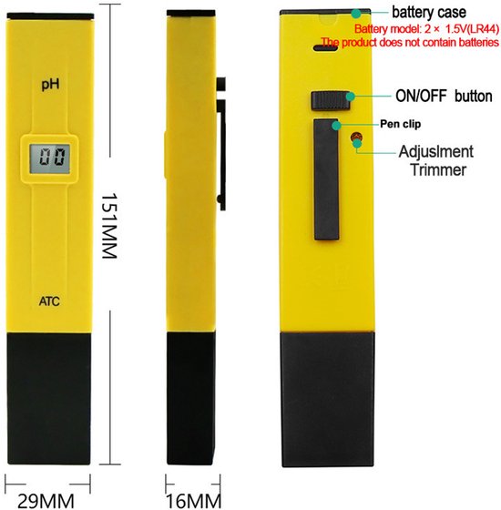 Digitales Ph-meter, Professioneller Ph-tester, Digitales Taschen-ph-meter – Automatische Kalibrierungsfunktion Und Messbereich 0,00-14,00.