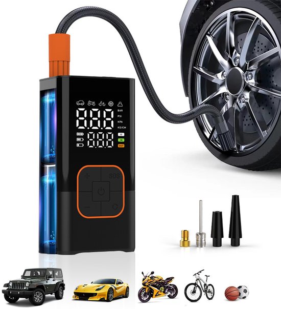 Tragbarer Luftkompressor Elektrische Luftpumpe Mit Dualem Digitalem Lcd-display 150 Psi Tragbarer Mini-kompressor Mit Manometer Elektrische Mit