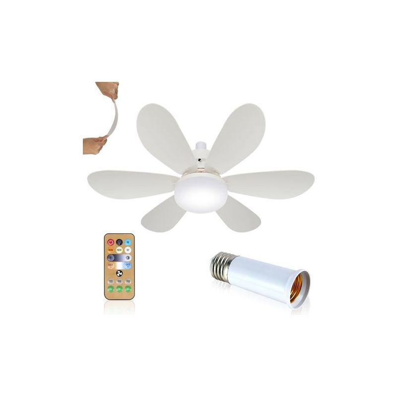 Leiser 52-cm-deckenventilator Mit Licht Und Fernbedienung, 40-w-deckenventilatorlampe Mit E27-fassung, 3 Geschwindigkeitsstufen, 3 Farben, Dimmbar, 6 Flügel Für Schlafzimmer, Wohnzimmer, Küche (52 Cm,