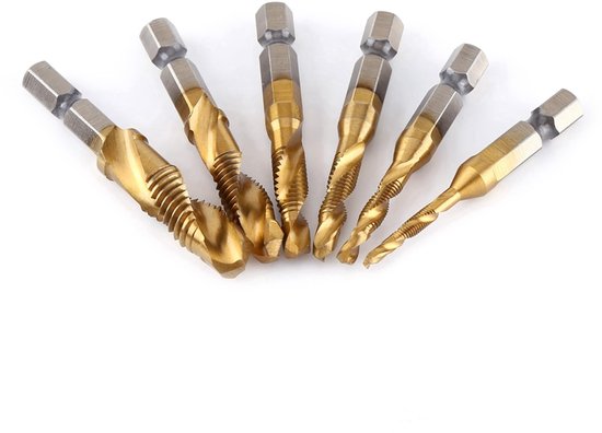 Allecto 6-teiliges Metrisches Bohrer Und Gewindebohrer-set Beschichtet Effizientes Arbeiten M3 M4 M5 M6 M8 M10 Ideal Für Gewinde Für Hobbybastler