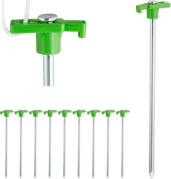 Felsanker – 10er-set – Für Harten Boden – 25 Cm – Verzinkter Stahl – Hellgrün