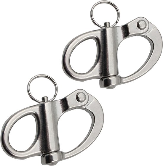 Robuster Schnellverschluss-schäkel Aus Edelstahl – Schwerlast-wirbel Für Spinnakerfall – 2er-set Für Segel Und Bootszubehör