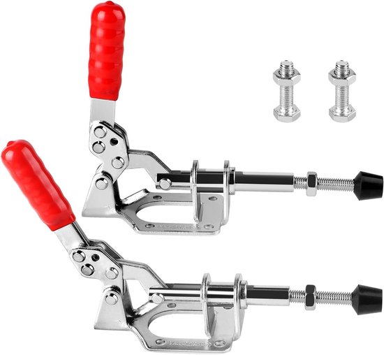 2 Große Schubstangenklemmen Kniehebelklemme Schnellverschluss Mit Ersatzschraube Verstellbare Halterung Für Schräge Bohrungen Bohrhilfe Für Und Weiß