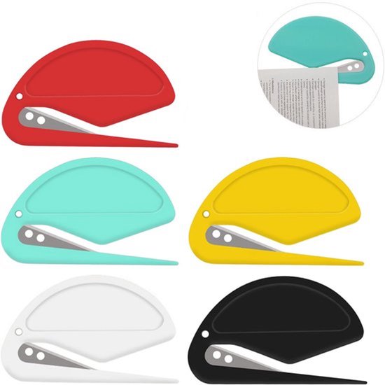 Brieföffner 5-teilig Kartonschneider Paketöffner Kartonmesser Brieföffner Kartonmesser Brieföffner Kunststoff Mit Scharfer Klinge Kartonöffner Weiß