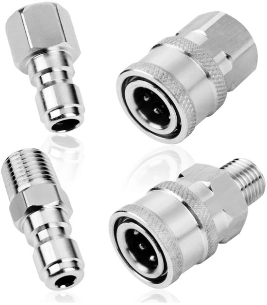 Hochdruckreiniger-adapterset Schnellkupplungssatz Kupplung Schnellkupplungs-stecker Und Buchse Reinigeranschluss Hochdruckreiniger-zubehör Innen 3 8 1