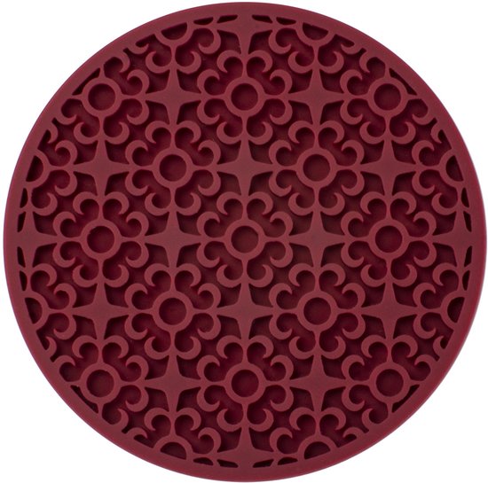 Runde, Gemusterte Silikonuntersetzer Aus Asphalt-silikon, Wärmeisolierend, Weich, Selbstklebend, 10 Cm Durchmesser, Weinrot, 10 Stück