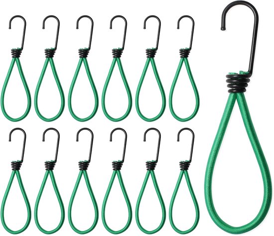 12-teiliges Set Elastischer Haken, Zelthaken Mit Gummischnur