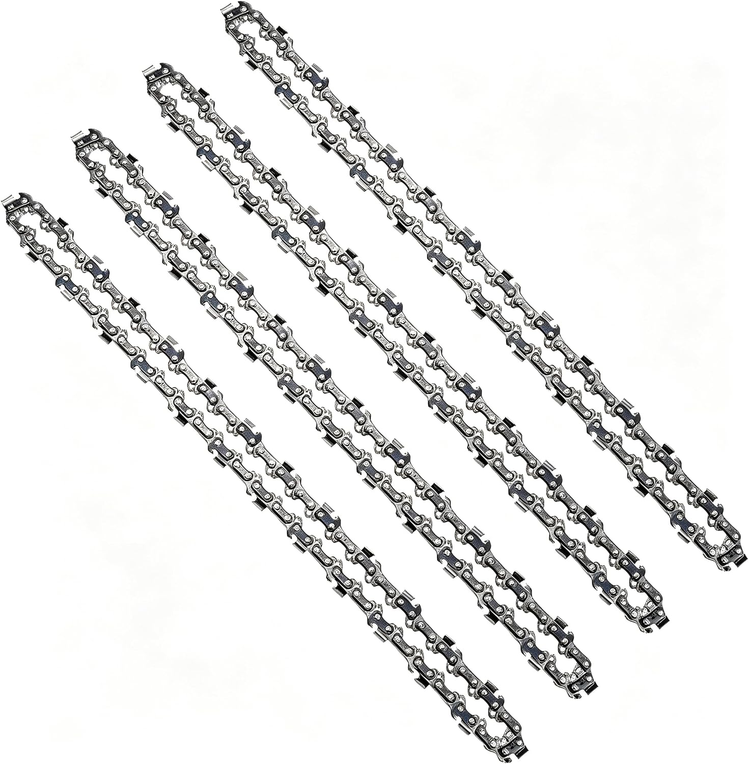 Satz Mit 4 Kettensägenketten Für 35 Cm 3/8"-führungsschienen, 1,3 Mm Dick, 52 Treibglieder, Rückschlagarme Kettensägenkette