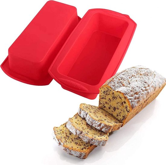 Silikon-backformen Für Brot Und Toast – 2er-set – Antihaftbeschichtete Silikon-backformen, Geeignet Für Kuchen Und Brot – 27 × 13 × 6,5 Cm