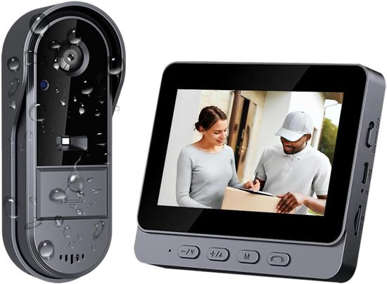 Kabellose Türklingel Mit 4 3-zoll-bildschirm Und Kamera Ohne Wlan Und App 1080p-video-gegensprechanlage 170 Weitwinkel Nachtsicht Ip65 4,3