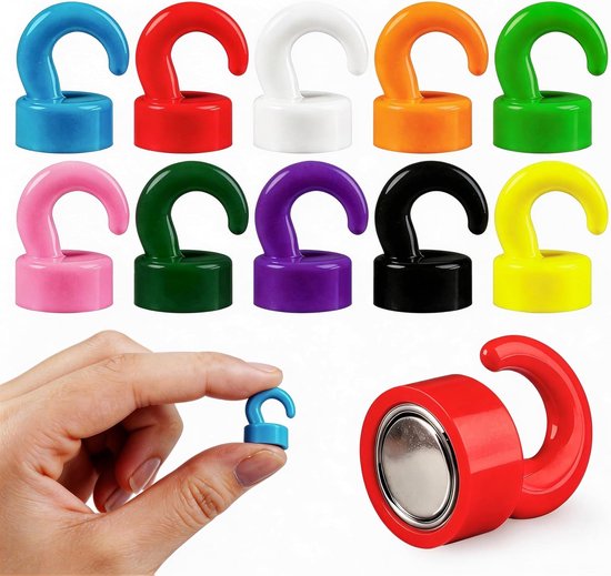 Starke Mini-magnete Mit Haken Für Büro, Klassenzimmer, Kreuzfahrtschiff Und Küche, Niedliche Neodym-magnethaken Für Den Kühlschrank, 10er-packung
