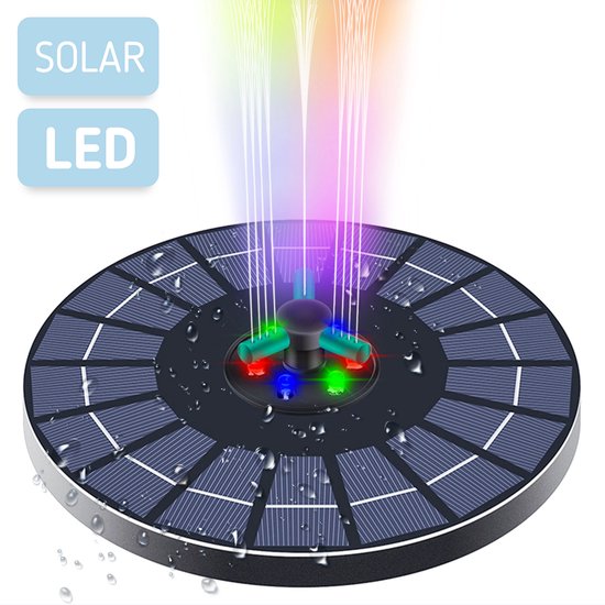 Led-solarbrunnen Schwimmende Brunnenpumpe Mit Akku Und Beleuchtung Tag Abend Solar-teichpumpe Mit Wasserfontäne Umweltfreundlicher Brunnen Für