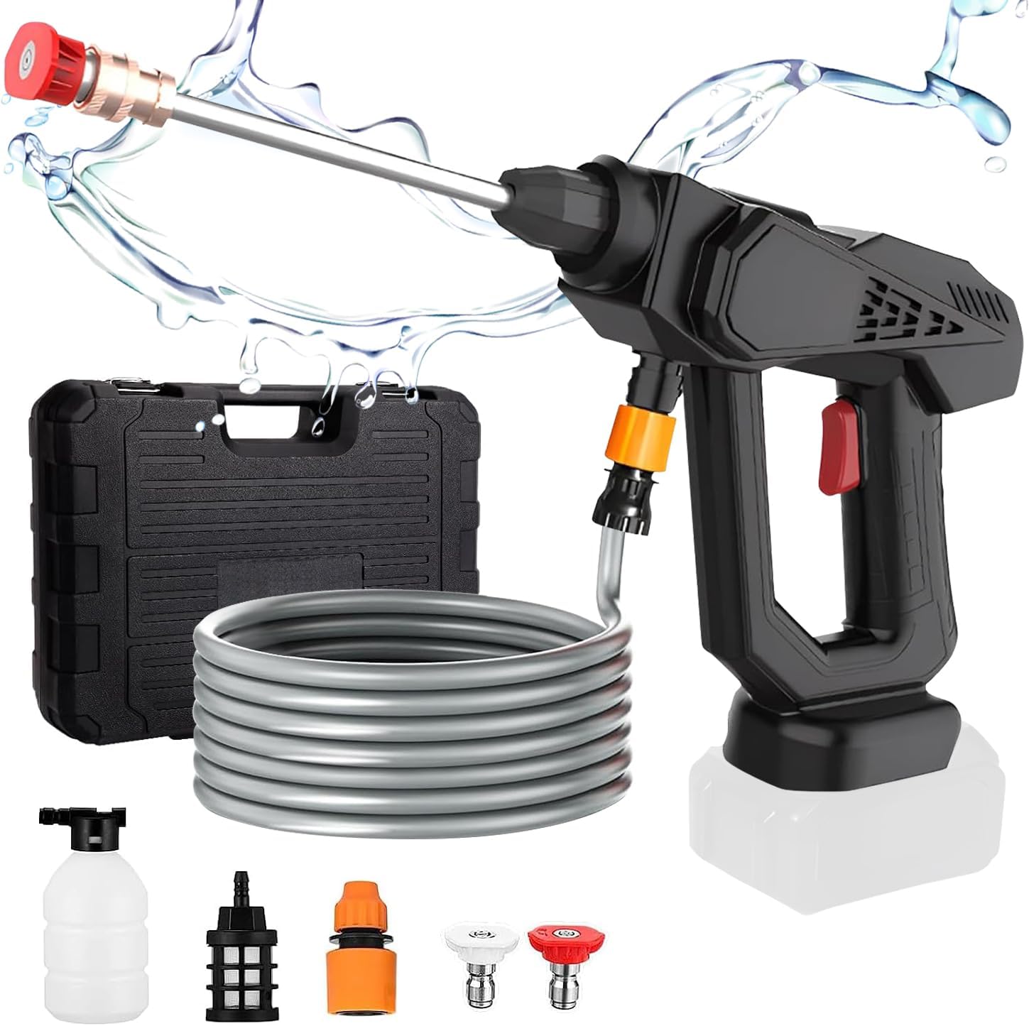 Akku-hochdruckreiniger, Tragbare Hochdruck-wasserpistole, Kompatibel Mit Makita 18v Akku, Kabellose Hochdruck-spritzpistole, 30 Bar, 5 M Schlauch (akku Nicht Im Lieferumfang Enthalten)