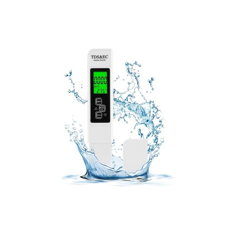 3-in-1-trinkwasserqualitätsmessgerät (tds/ec Ppm) Mit Hintergrundbeleuchtung, Geeignet Für Schwimmbäder, Aquarien Und Fischteiche.