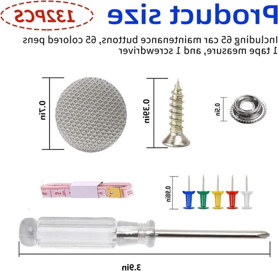 Komplettes Set Mit 132 Universellen Autodachreparaturnieten Inklusive Lineal Und Schraubendreher Für Einfache Montage Und Wartung
