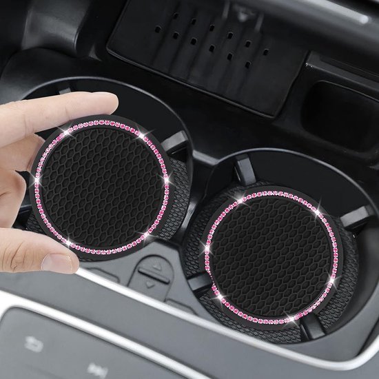 4er-set Auto-untersetzer Universelle Glitzer-auto-untersetzer Niedliche Untersetzer Mit Strasssteinen Geeignet Für Getränkehalter Und Als 7 Cm Silikon
