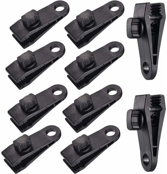Zeltclips – Planenclips – Markisenclips – Campingmarkisenclips – Für Campingzeltabdeckungen Und Pavillons – Schwarz – 10 Stück