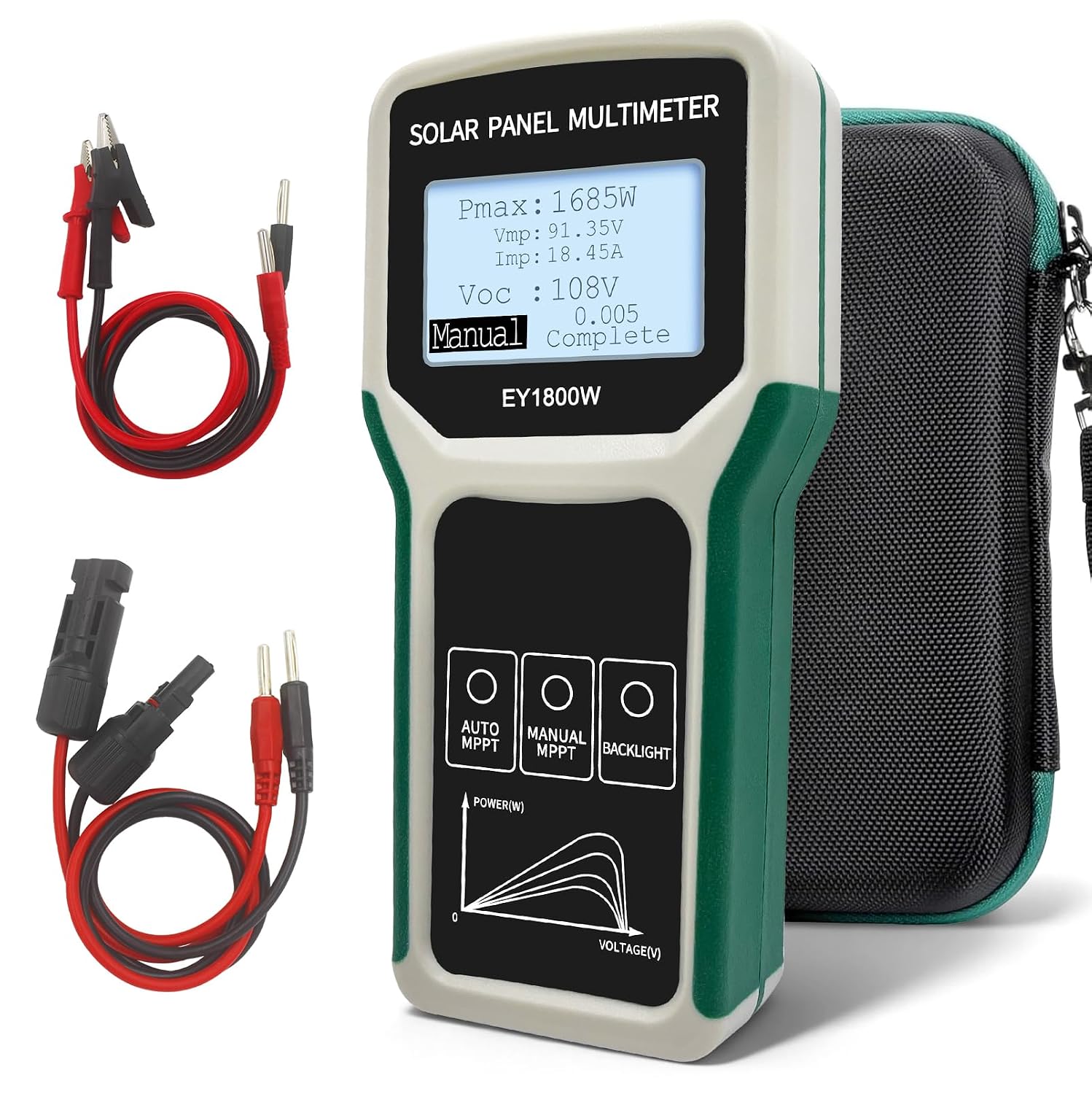 1800-w-mppt-solarpanel-tester, Photovoltaik-multimeter Pv-leistungstester Mit Lcd-bildschirm Für 20–120 V 60 A, Schutz Vor Überhitzung, Überspannung Und Überstrom Für Solarmodule