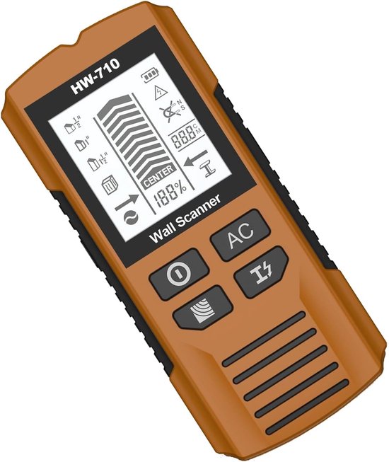 Handmetalldetektor – Balkensucher – Sicheres Bohren – Lcd-audioanzeige – 17,4 Cm – Gelb