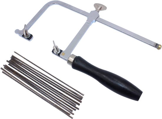 Säge – Handsäge – Metallsäge – Stichsäge – Schmucksäge Mit Verstellbarem Rahmen – 144 Sägeblätter – Professionelle Schmucksäge