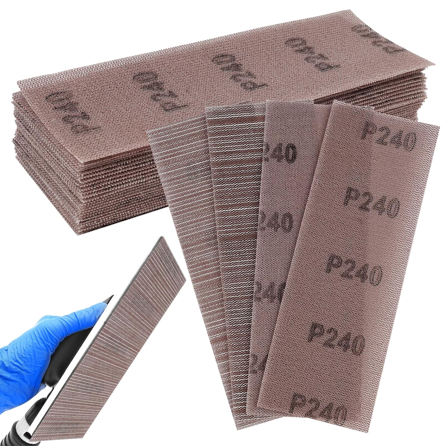 25 Stück 70 X 198 Mm Schleifblätter, Schleifgitter, Schleifnetz, Netz Für Handschleifer, Körnung 240, Für Wände, Holz Und Lacke (240)