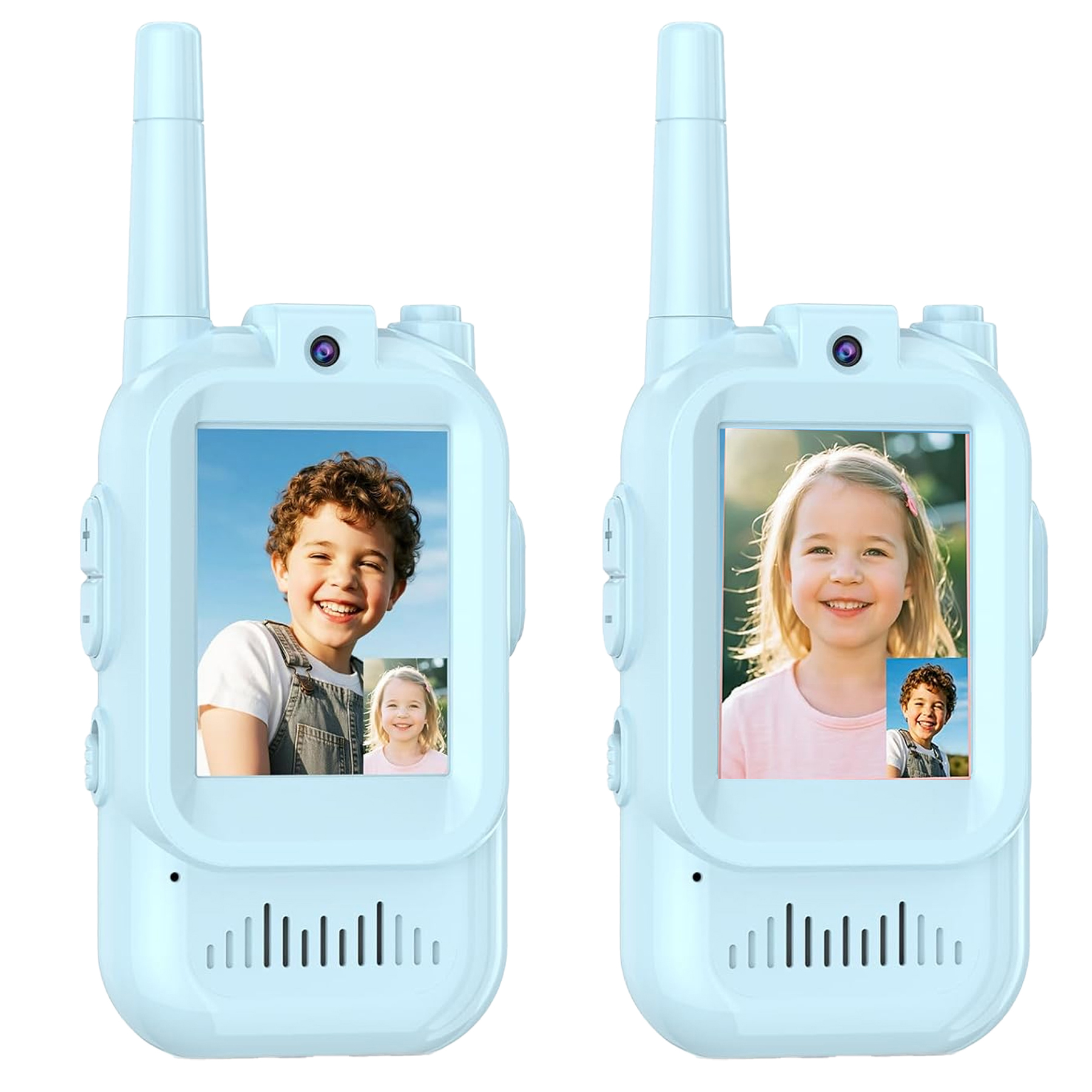 [pacza] 2x Walkie-talkie Mit Videokamera, Wlan-walkie-talkie, Blau Z3501
