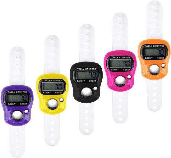 5-teiliger Fingerzähler Fingerzähler-klicker-reihenzähler Mini-handzähler 5-stellige Lcd-anzeige Für Inventur Sport Marketing Flugzeugbau Golf