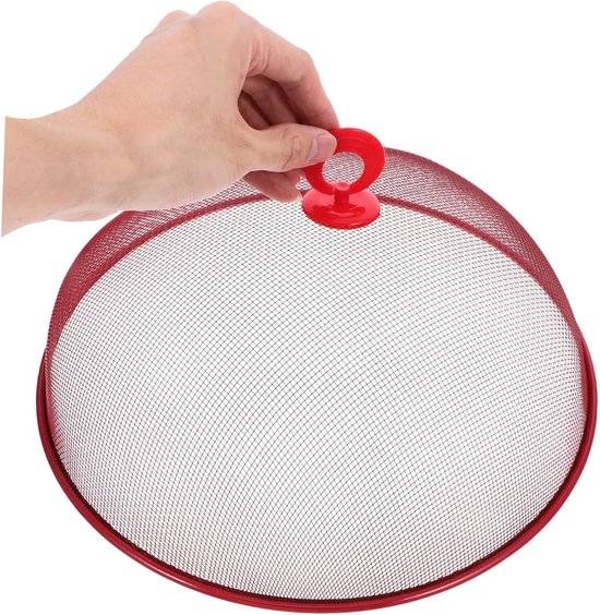 Rote Eisen-lebensmitteluhr 30 Cm – Ergonomischer Griff, Transparentes Netzgewebe, Für Den Außenbereich