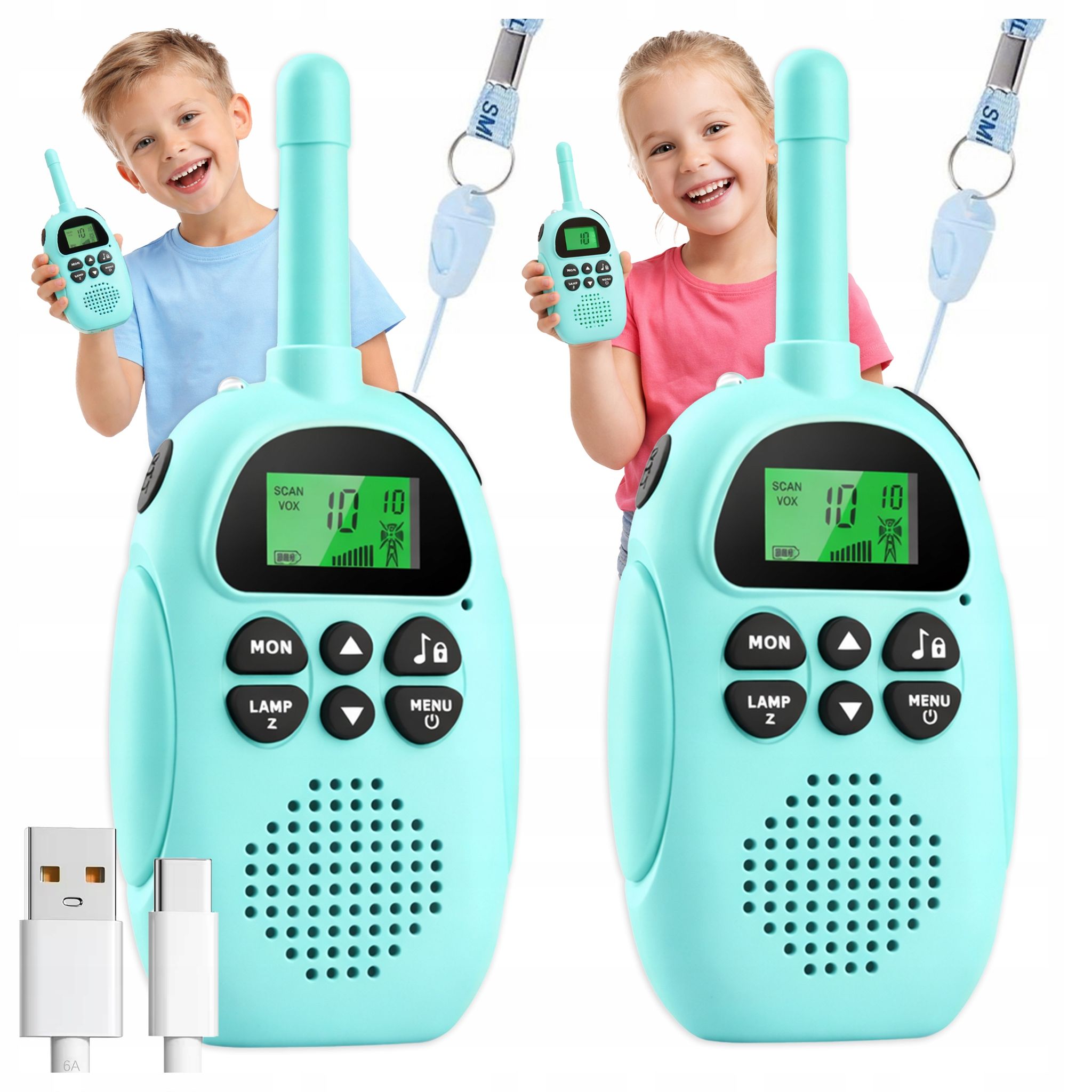 [pacza] Kinder-walkie-talkie-usb-set, 2-teilig Z3323