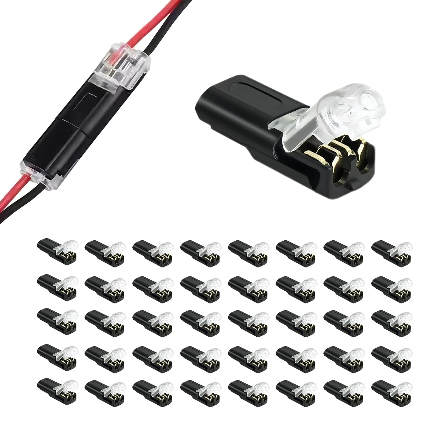 40 Stück Wasserdichte 2-adrige 12-v-steckverbinder, Doppeldraht-steckverbinder, 2-polige Kfz-steckverbinder, Schnellkupplungen Für Fahrzeuge, Leds Und Andere Elektrische Geräte, 18–22 Awg