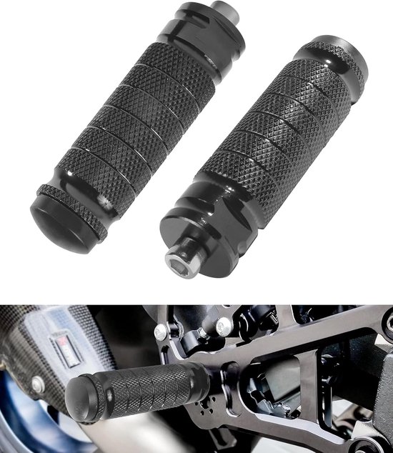 Motorrad-trittbretter – Fußstützen – Verbesserter Fahrkomfort – Rutschfestes Design – 2 Stück – Schwarz