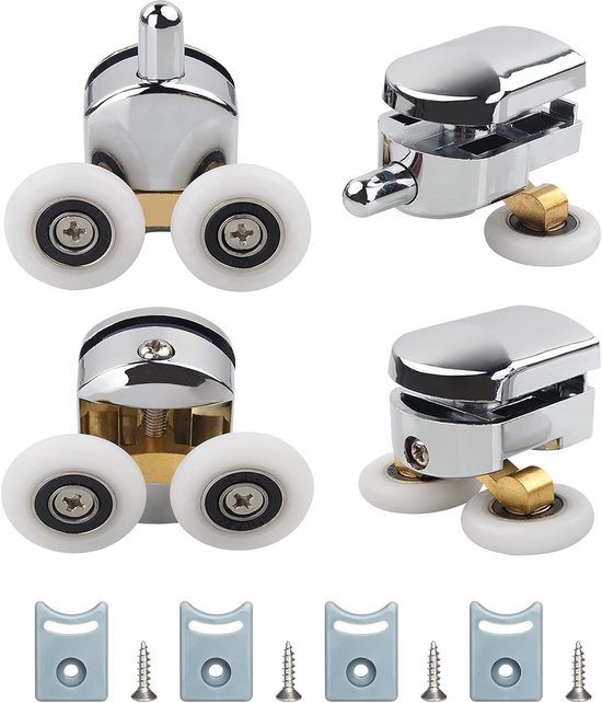 4 Stück 23-mm-duschtürrollen Für Schiebetüren, Ersatzrollen Für 4–6 Mm Glas