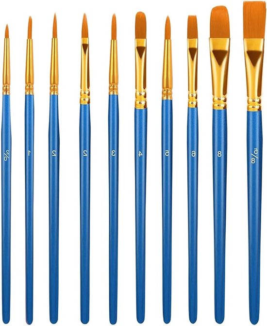 10-teiliges Nylonpinselset Künstlerpinsel Pinselset Für Aquarell Acryl Und Ölfarben Perfekte Detailpinsel Für Anfänger Kinder Künstler Und Rot