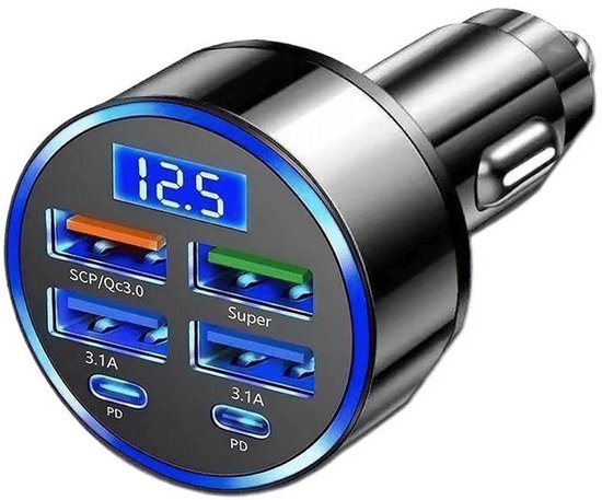 6-in-1-autoladegerät Mit Mehreren Anschlüssen Und Display