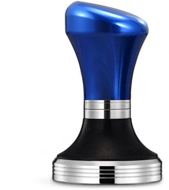 58 Mm Flacher Kaffeetamper Mit Edelstahlfuß Kaffeepulverhammer Küchenutensil Premium-schwerlast-kaffeetampfer Mit Verstellbarer Höhe Für Den Heim Blau