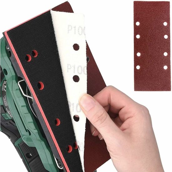 40 Stück – Rechteckiges Schleifpapier – Körnung 60/80/120/240 – Schleifpapier Für Exzenterschleifer – Für Holz Und Metall – 93 X 185 Mm – Selbstklebend – Klettverschluss