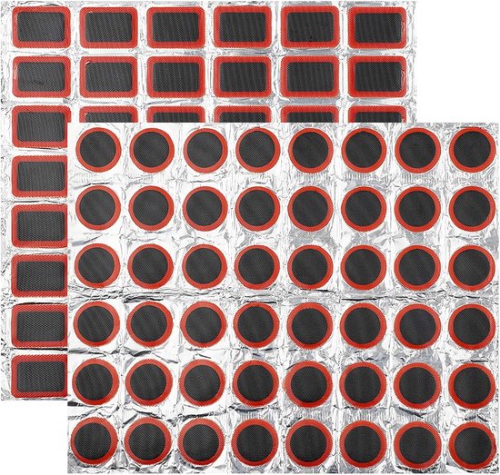 112-teiliges Gummireparaturset Quadratische Fahrradflicken Rundes Reparaturset Schlauchflicken Reifenflicken Für Fahrräder Dreiräder Und