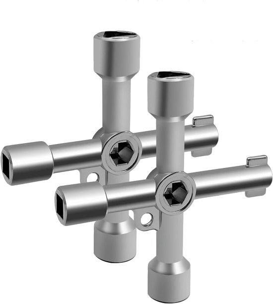 Heizkörperschlüssel/entlüftungsschlüssel 2 Teiliger 4 In 1 Multifunktionsschlüssel Universal Kreuzschlüssel Aus Edelstahl Für Wasser Und Gaszähle