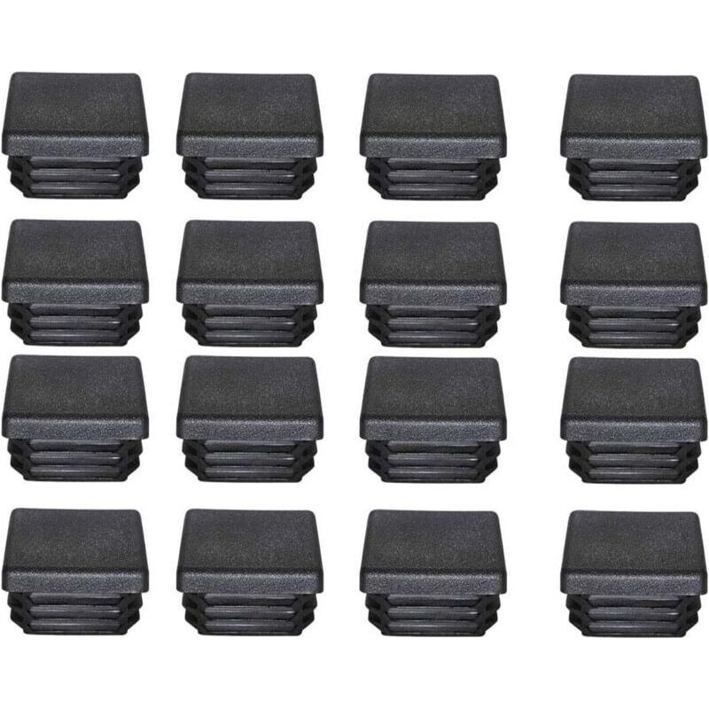 Aktionsangebot: 40x40mm Kunststoff-endkappen, Schwarze Vierkantrohr-endkappen, Kunststoffstopfen Für Möbel- Und Trampolinbeine, 16 Stück
