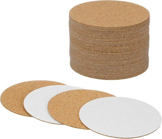 50 Selbstklebende Korkuntersetzer (7,6 X 7,6 Cm), Korkfliesenmatten Mit Abgerundeten Kanten, Perfekt Für Selbstgemachte Untersetzer [1 Mm Dick]
