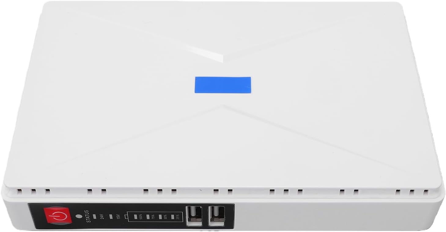 Mini-usv-notstromakku, 8800 Mah, Zuverlässig Für Router, Modem, Zuhause, Büro, Weißes Abs-material (eu-stecker)