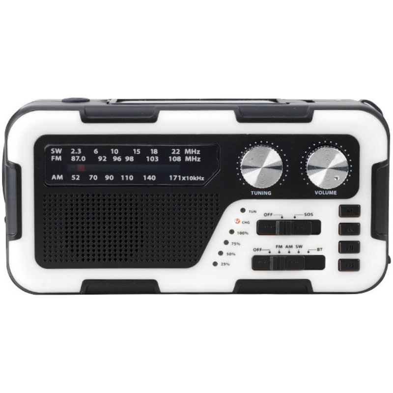 Tragbares Solar-notfallradio, 2000 Mah, Weiß