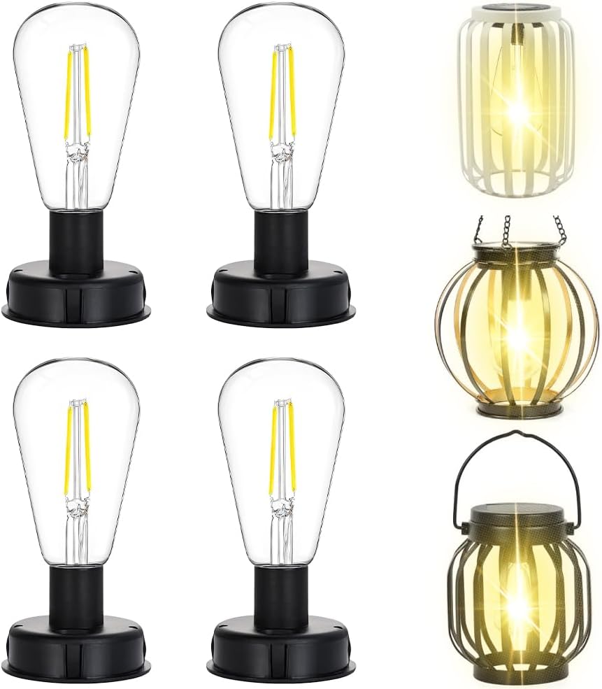 Set Mit 4 Solar-außenlampen, 8 Cm – Ersatzteile Für Solar-gartenleuchten – Ersatz-solarleuchten Mit Klarer Led-lampe – Ersatzteile Für Leuchten