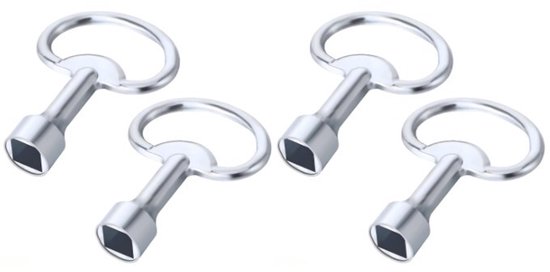 4-teiliger Vierkant-universal-maulschlüssel Dreikant-gewindebohrer Aus Metall 8 2 Mm Entlüftungsschlüssel Für Heizung Heizkörper Mülleimer Aufzug 5,4