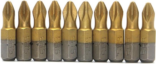 S2 Titanbeschichteter 1/4"-sechskantschaft Ph2 Anti-rutsch Magnetischer Phillips-schraubendreher-bit-satz 50 Mm 25 Mm - 5/10-teilig