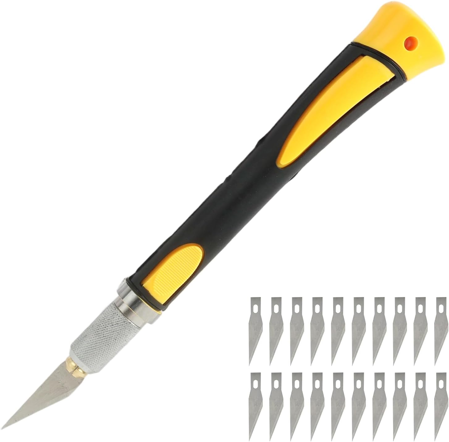 Graues Skalpell-set Mit Ergonomischem Softgrip-griff, Tranchiermesser Und 10 Hochwertigen Ersatzklingen Mit Rostfreier Ölbeschichtung Für Präzises Schneiden Und Schnitzen
