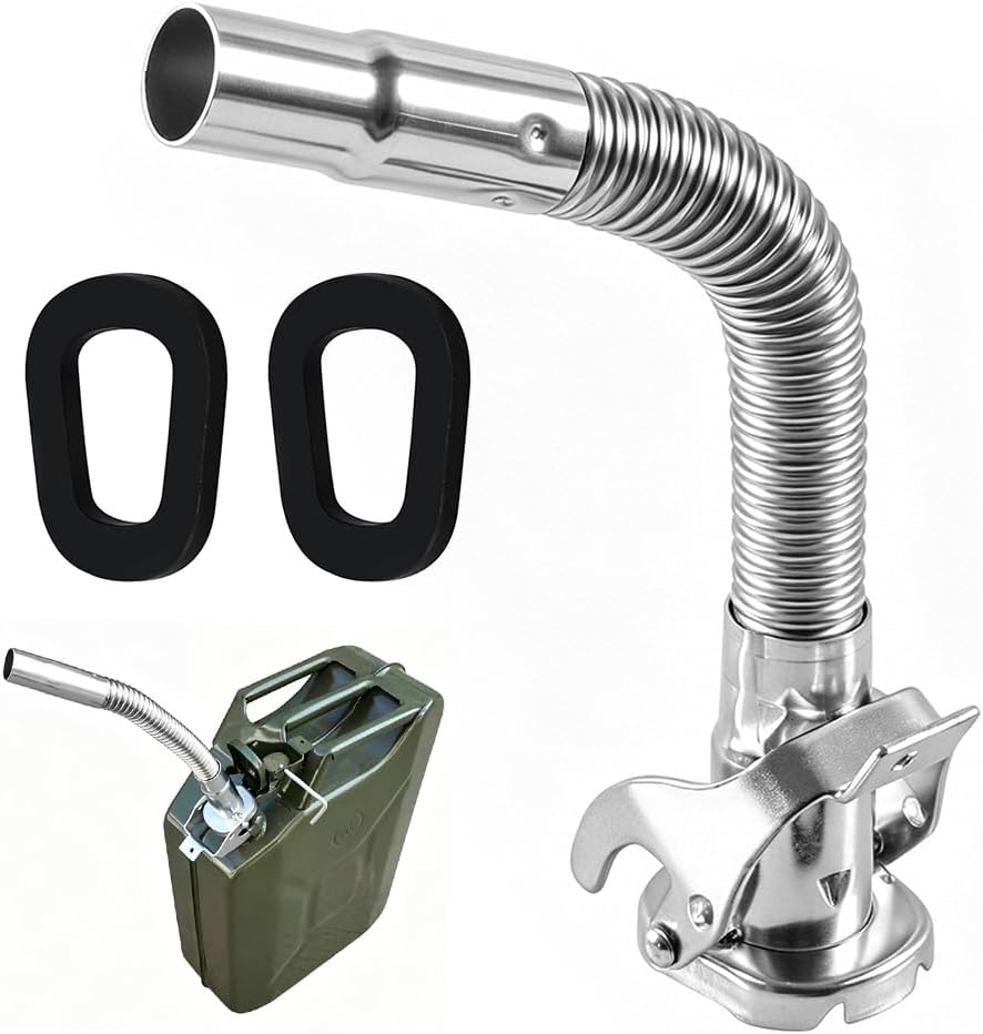 Ausgießer Für Benzinkanister, Kraftstofftrichter, 30 Cm Ausgießer Aus Edelstahl, Geeignet Für 5-liter-, 10-liter- Und 20-liter-metalltanks Für Diesel Und Benzin