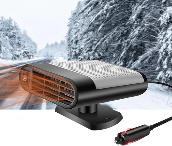 Autoheizung 12 V 150 W Tragbarer Autolüfter 2-in-1-heiz Und Kühlventilator Scheibenenteiser Entfroster Mit 360 Drehbarem Sockel Und Schnelle